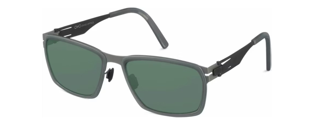 Dark green rectangular sunglasses with sleek contemporary design – mcculley optix gallery