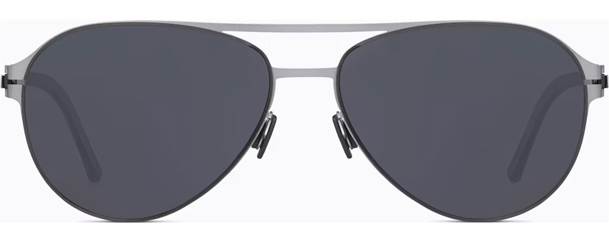 Gray aviator-style sunglasses featuring a sleek metal frame and dark lenses – mcculley optix gallery